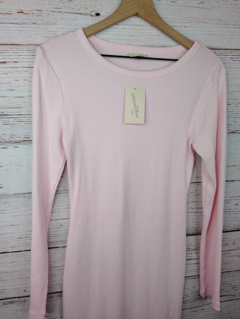 Universal Thread Light Pink Long Sleeve Ribbed Bodycon Dress - Picture 6 of 8